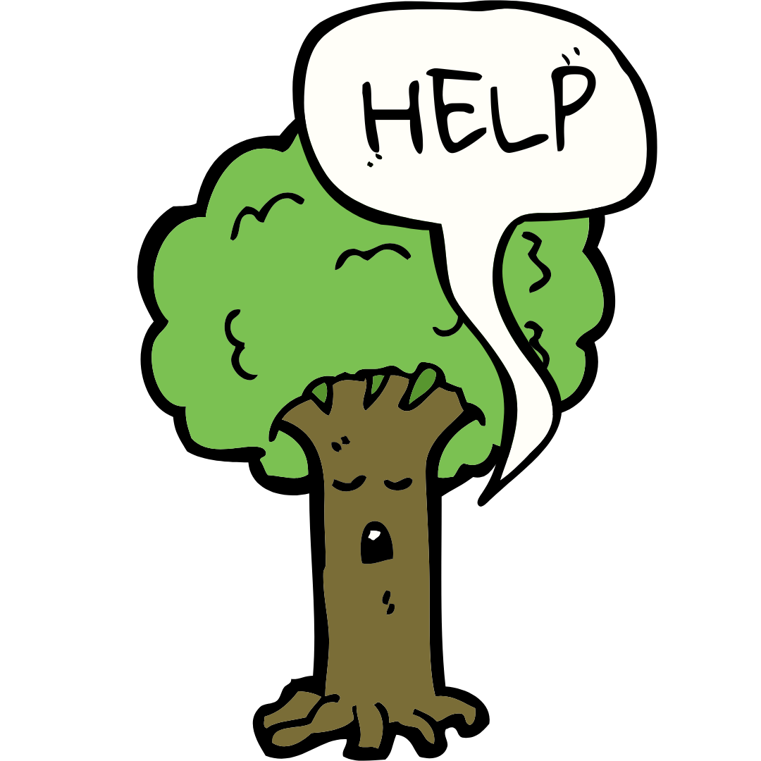 tree crying for help