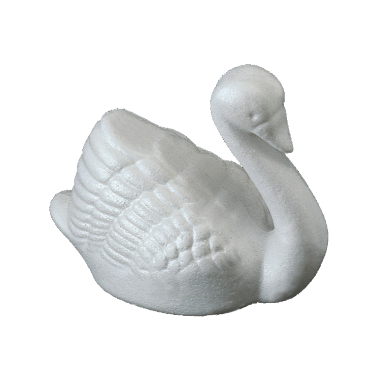 8-piece pack of 120x80 mm pressed styrofoam swans