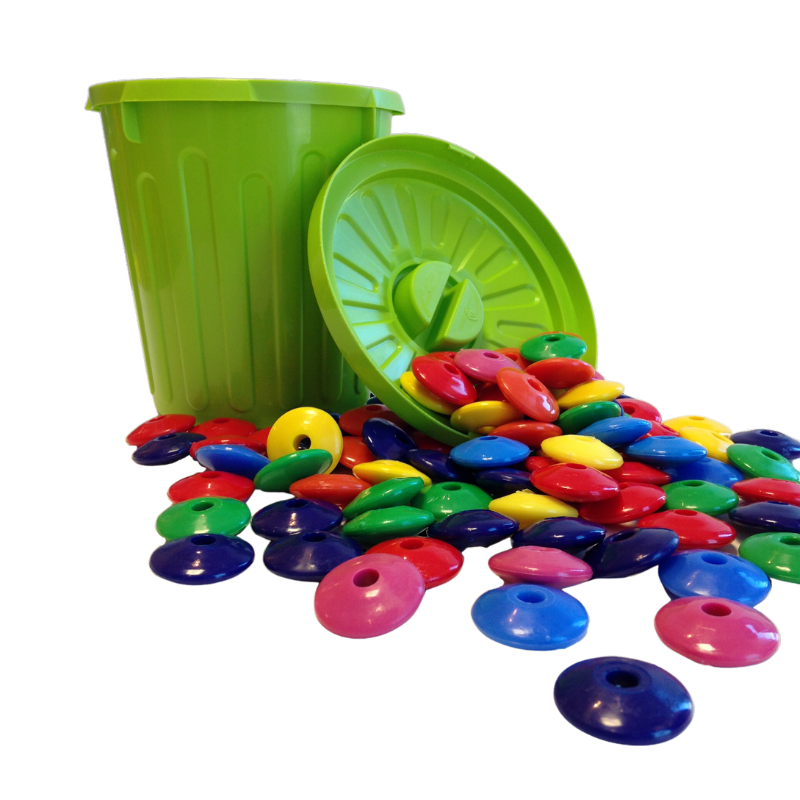 400 multicolor flat manipulative beads with hole - Image 3