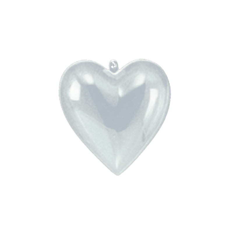 Pack of 10 openable transparent acrylic hearts for decoration, 90 mm plexiglass