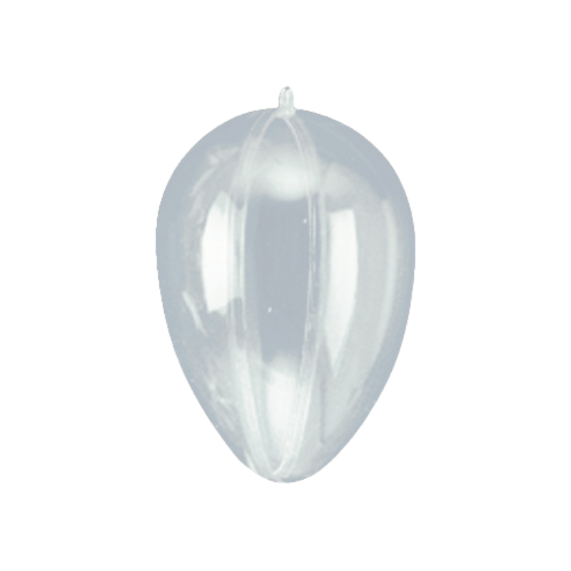 Pack of 10 openable transparent acrylic eggs for decorating, plexiglass 90mm