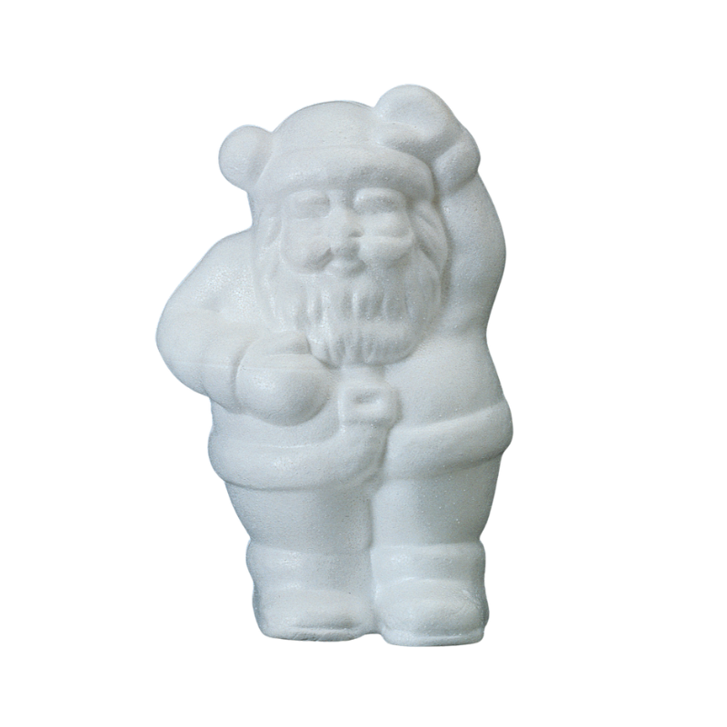 Babbo Natale in polistirolo pressato alto 240 mm, ideale per lavoretti natalizi, decorazioni scolastiche e attività creative per bambini.