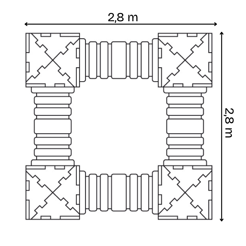 Castle A - modular play set with 4 playhouses and 4 tunnels. - Image 6