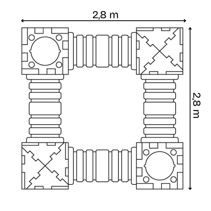 Castle b - modular play set with 2 playhouses, 2 cubes and 4 tunnels. - Image 6