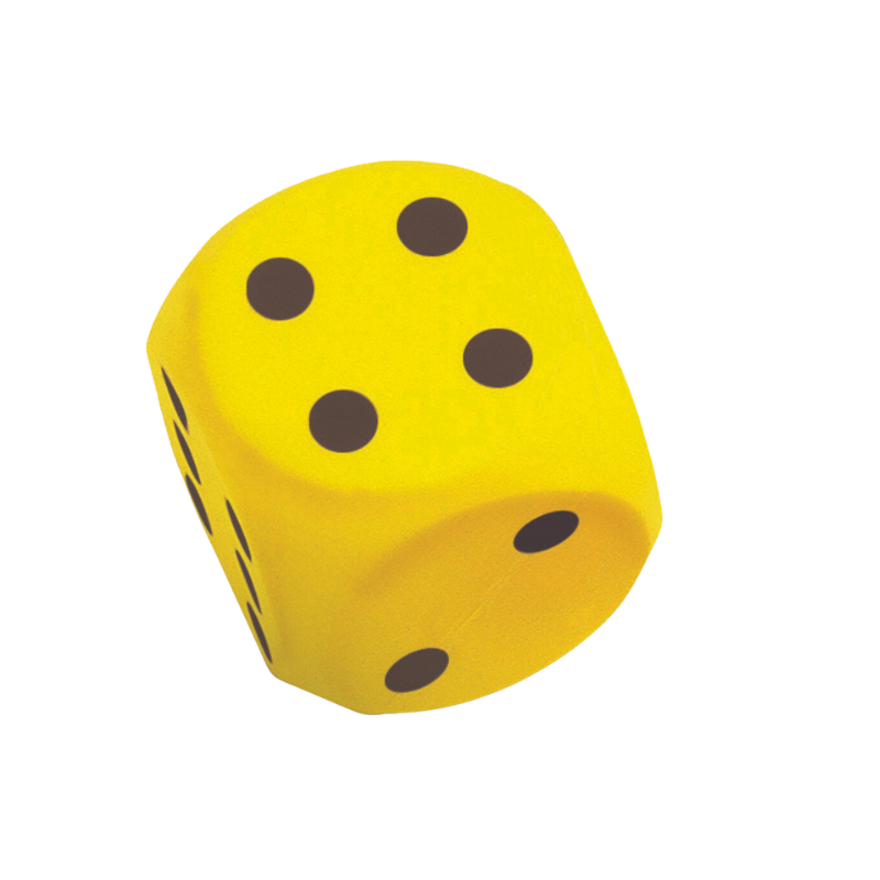 Yellow sponge dice with pattern