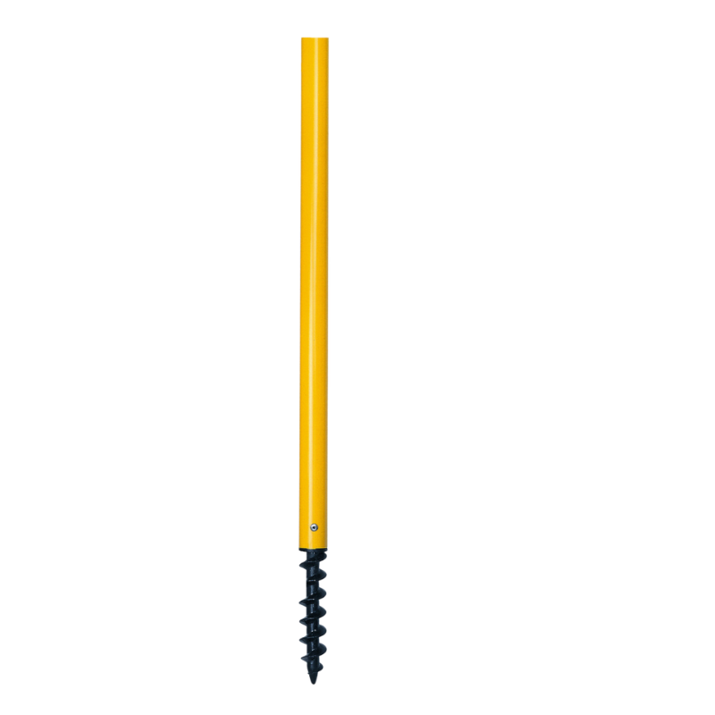 Yellow fixed pole h. 160 cm with abs screw spike