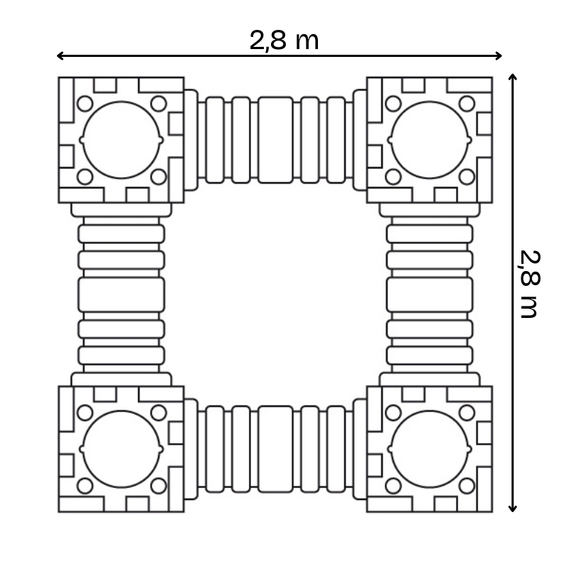 Quadrotto - modular play set with 4 cubes and 4 tunnels. - Image 6